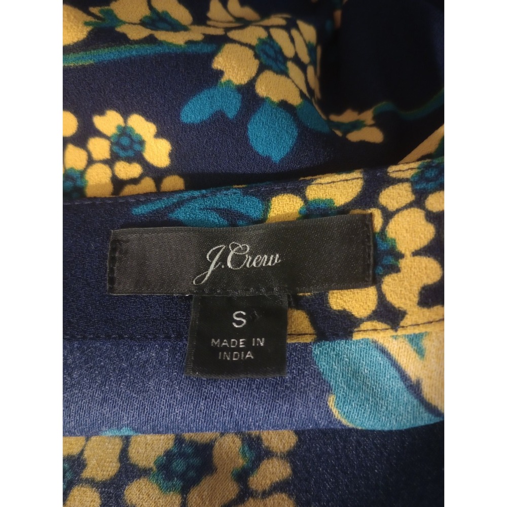 J. Crew Faux Wrap Blouse Floral Long Sleeve Career Office Wear Size‎ Small - Picture 3 of 5